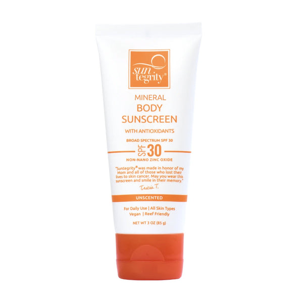 Suntegrity® UNSCENTED Mineral Body Sunscreen, Broad Spectrum SPF 30 - 2 Sizes