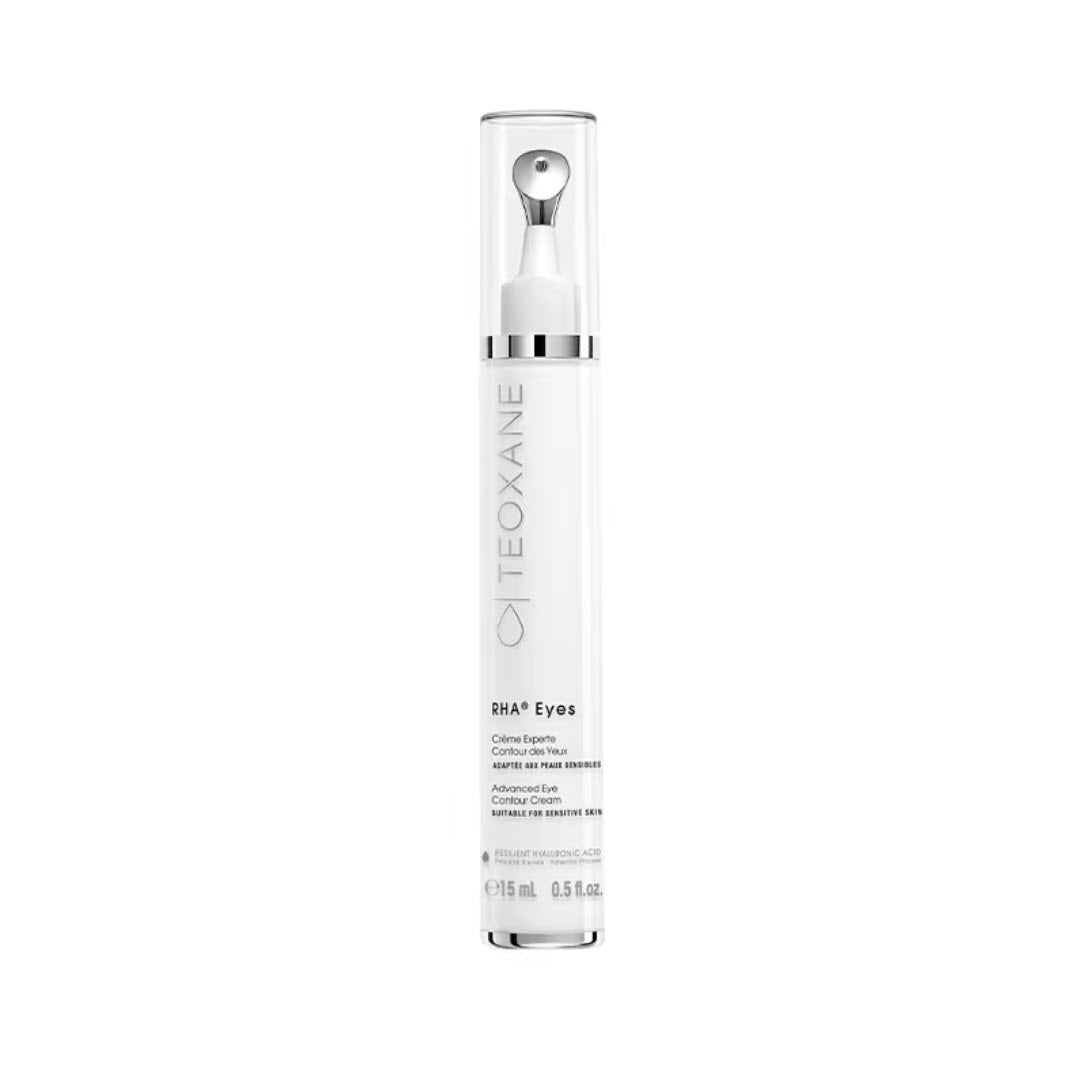 Teoxane RHA Eyes Advanced Eye Contour Cream pump bottle, suitable for sensitive skin, 15 mL / 0.5 fl oz