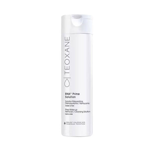Teoxane RHA Prime Solution Prep Make-up Remover and Cleansing Solution bottle for face and eyes, 400 mL / 13.5 fl oz