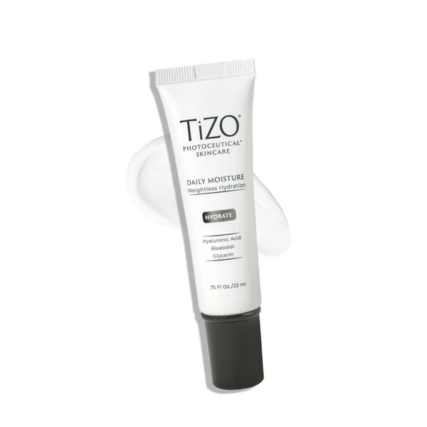 TiZO Daily Moisture Lightweight Moisturizer travel-size tube shown against a white background