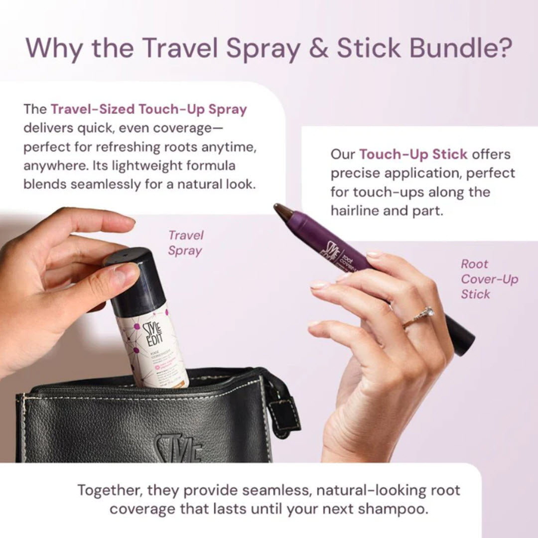 Style Edit® Travel Size Concealer Spray and Cover Up Stick Duo - Black