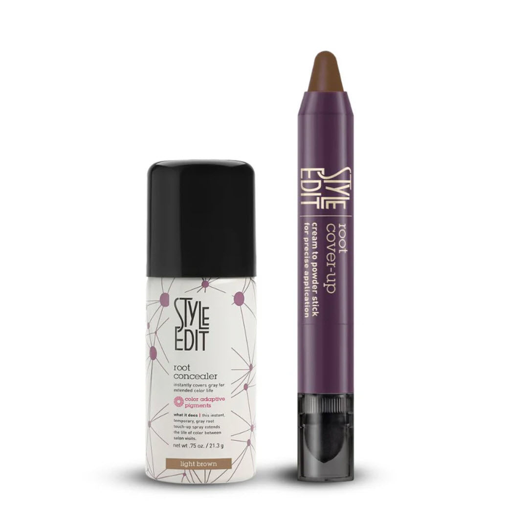 Style Edit® Travel Size Concealer Spray and Cover Up Stick Duo - Light Brown