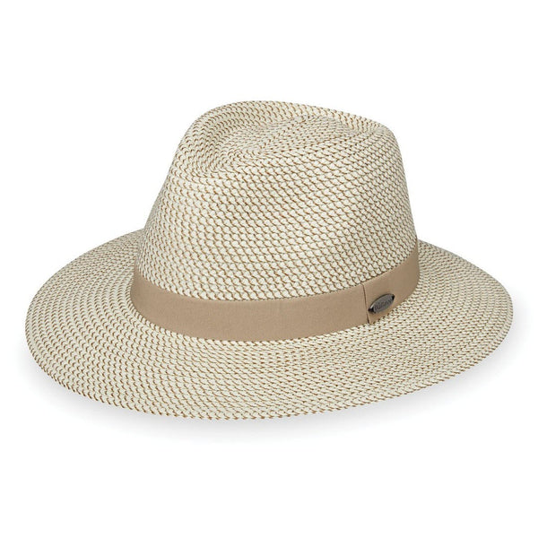 Wallaroo Hat Company® Charlie Fedora Sun Hat - Ivory/Taupe M (58cm)