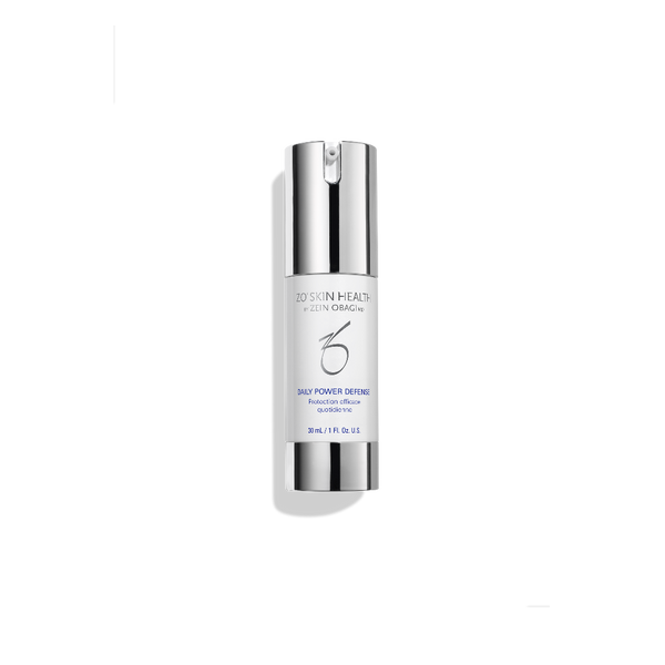 ZO Skin Health Daily Power Defense 30mL 1 fl oz – antioxidant serum in silver pump bottle to protect against environmental damage and signs of aging