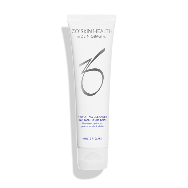 ZO Skin Health Hydrating Cleanser for Normal to Dry Skin 60mL 2 fl oz – gentle moisturizing face wash in white tube to cleanse and hydrate without stripping the skin barrier