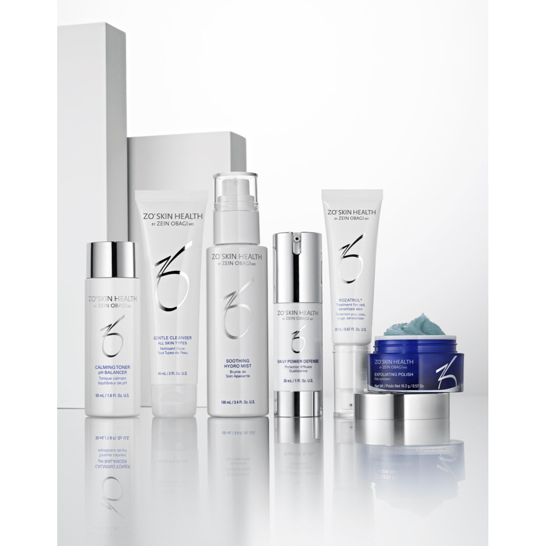 ZO Skin Health Redness Relief and Barrier Defense Program full set – complete skincare regimen for redness-prone and sensitized skin including cleanser, toner, serum, and treatment