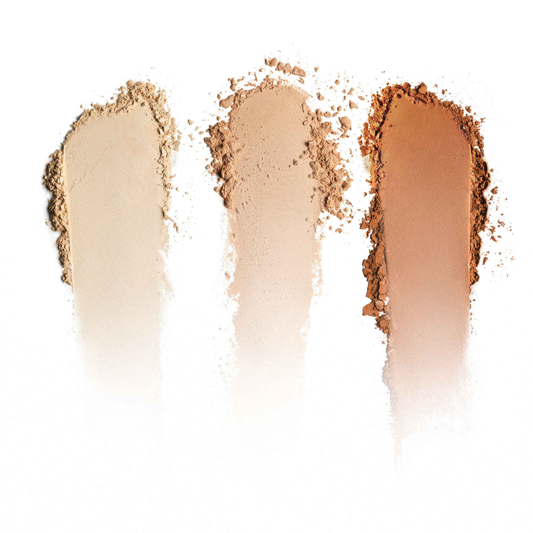 ZO Skin Health Sunscreen + Powder SPF 45 shade swatches – available in light, medium and tan tones to match a range of skin tones