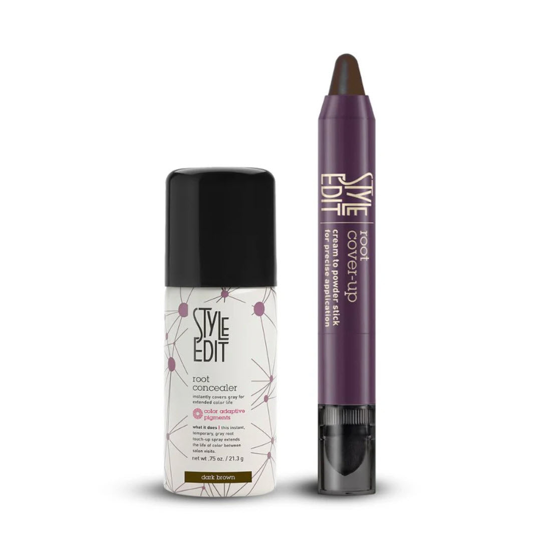 Style Edit® Travel Size Concealer Spray and Cover Up Stick Duo - Dark Brown