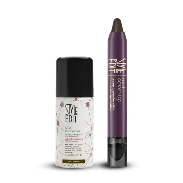 Style Edit® Travel Size Concealer Spray and Cover Up Stick Duo - Dark Brown