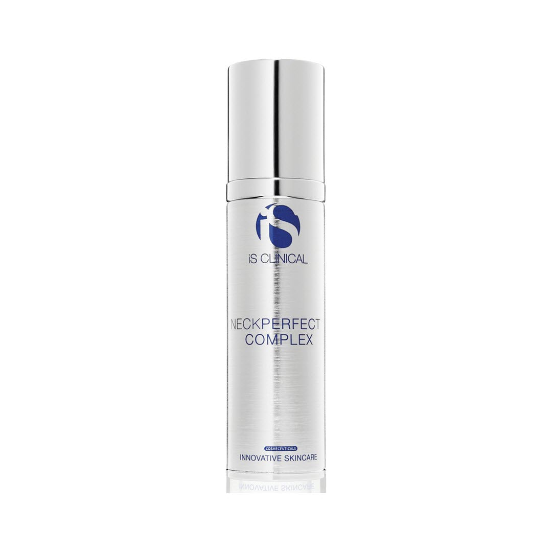 iS Clinical NeckPerfect Complex bottle, 1.7 oz / 50g, a firming and lifting neck and décolleté treatment