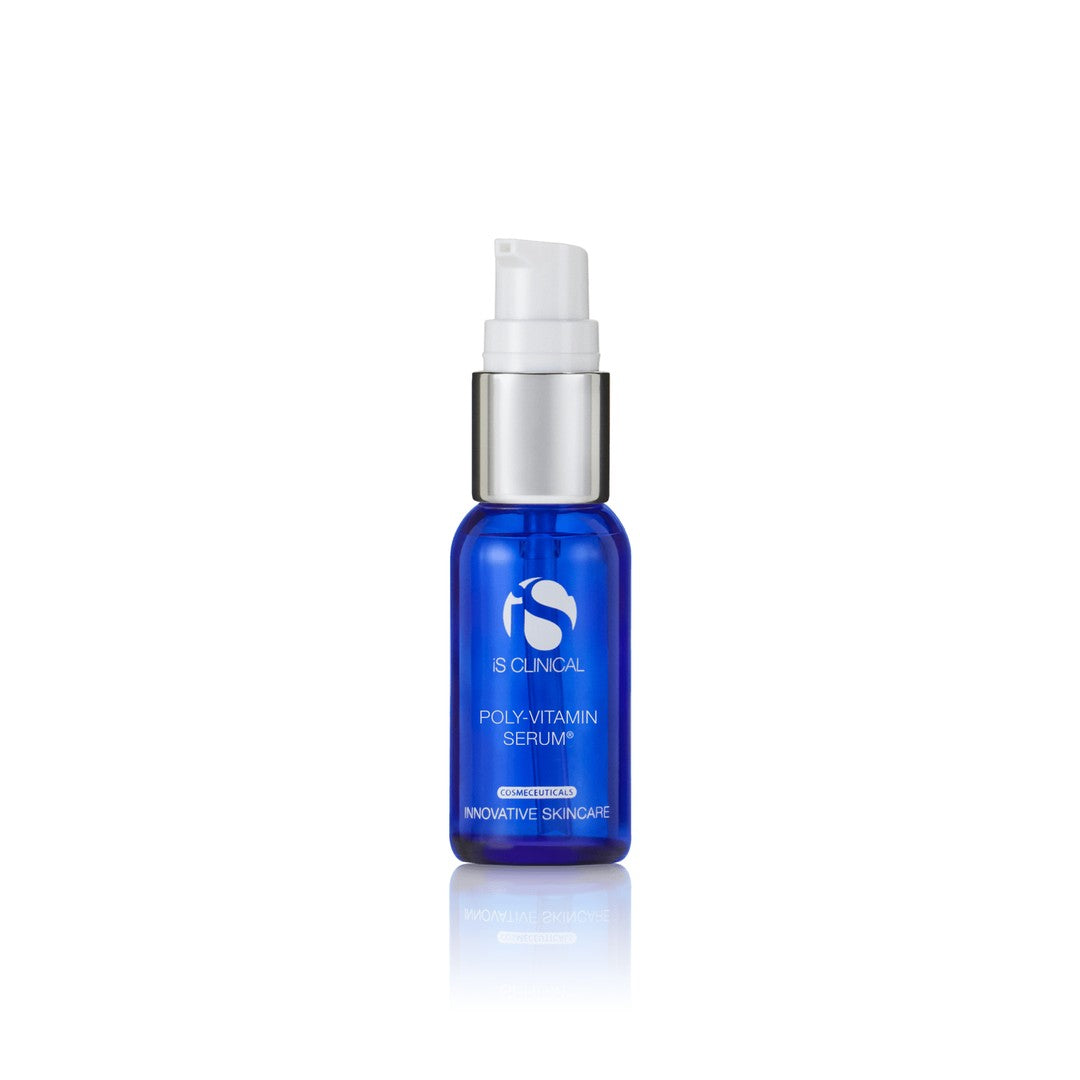 iS Clinical Poly-Vitamin Serum pump bottle, 1 fl oz / 30 ml, a multivitamin hydrating serum