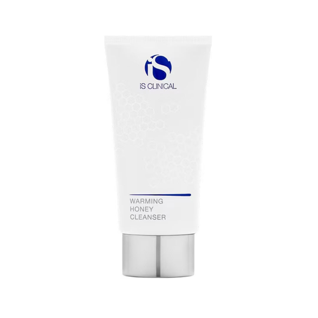 iS Clinical Warming Honey Cleanser tube, 4.0 fl oz, with honey, royal jelly, and papaya enzymes