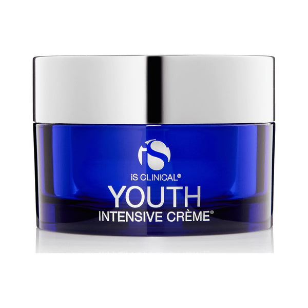 iS Clinical Youth Intensive Crème jar, an anti-aging moisturizer with hyaluronic acid and vitamin C