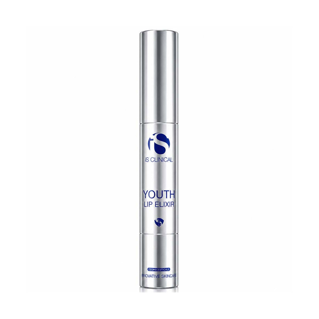iS Clinical Youth Lip Elixir tube, 0.12 oz / 3.5 g, a hydrating lip treatment with hyaluronic acid