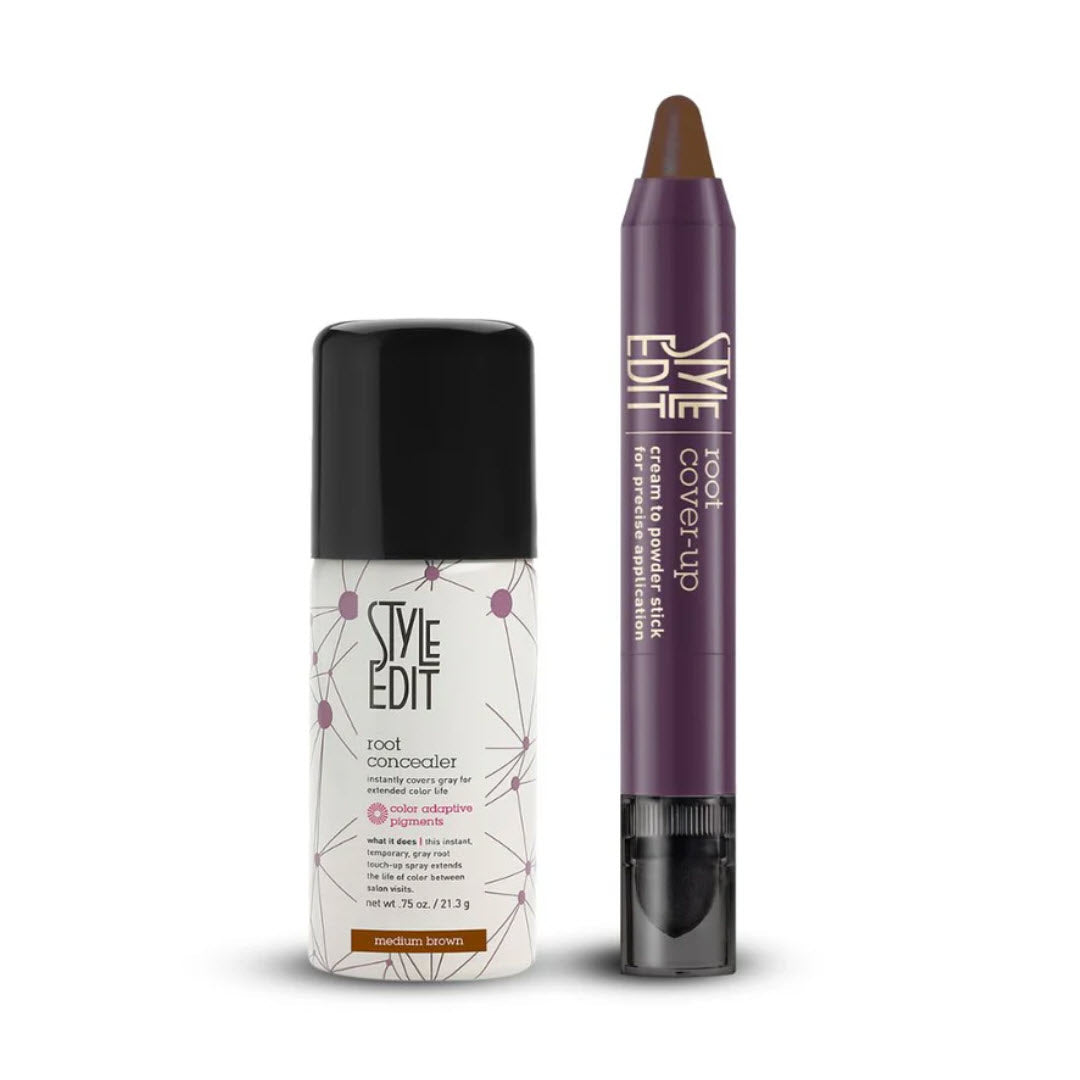 Style Edit® Travel Size Concealer Spray and Cover Up Stick Duo - Medium Brown