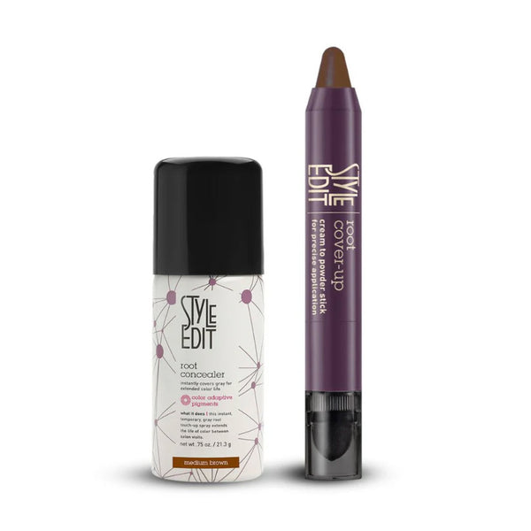 Style Edit® Travel Size Concealer Spray and Cover Up Stick Duo - Medium Brown