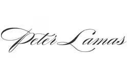 Peter Lamas logo in black cursive script on a white background.