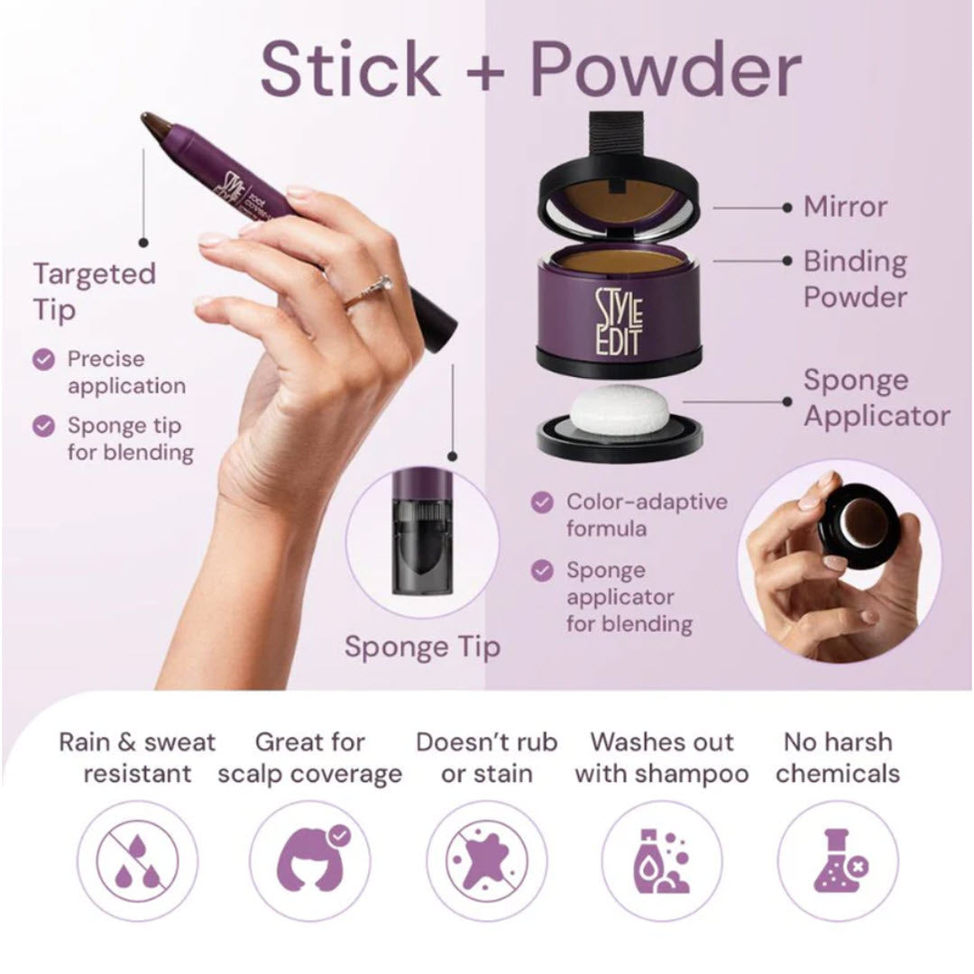 Style Edit® Root Touch Up Powder and Stick Duo - Black