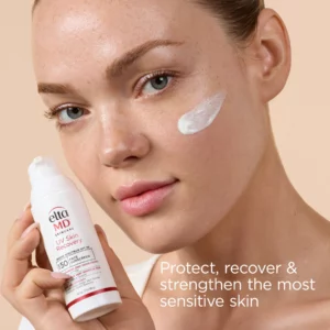 312172_UVSkinRecovery_PDPThumbnails_2400x2400_3_Untinted__Talent_Shot_holding_bottle_cosmetic_elegance_1800x1800